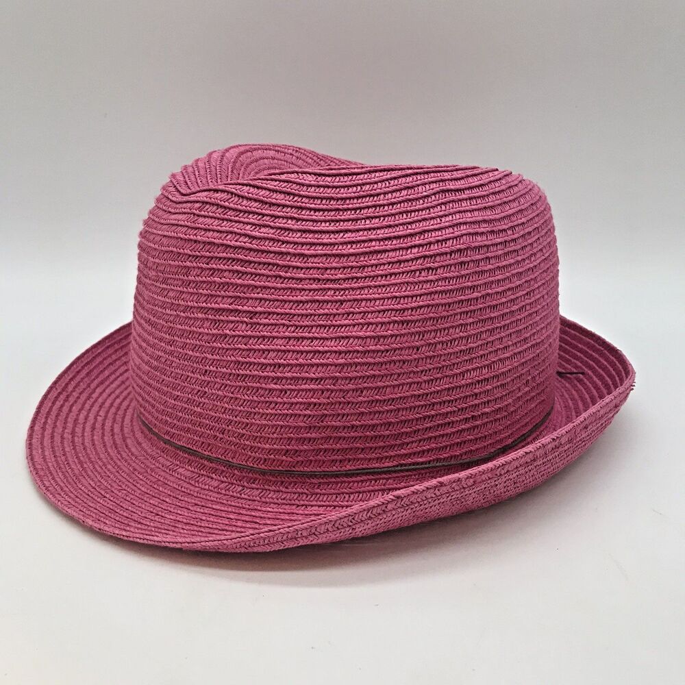 Panama Jack Short Brim Straw Fedora Women's OSFM Band Trilby Cuban Summer Beach - Picture 5 of 10